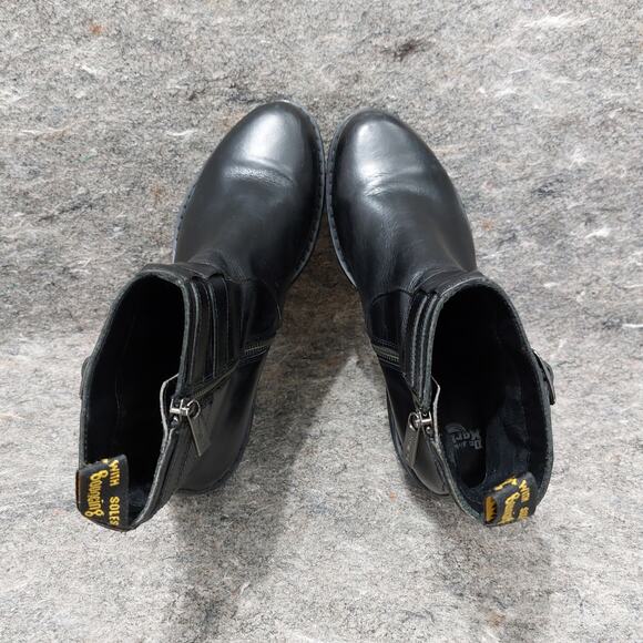 Dr. Martens Caitlin Boots Women's Size 10 Black Platform Wedge Leather Grunge - Picture 5 of 9